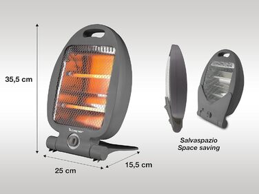 Кварцовий обігрівач BEPER P203PAN004, 400/800 Вт, швидкий нагрів, 2 рівні потужності, 2 нагрівальні елементи, еко-функція, автоматичне вимкнення, сірий, модель 2025
