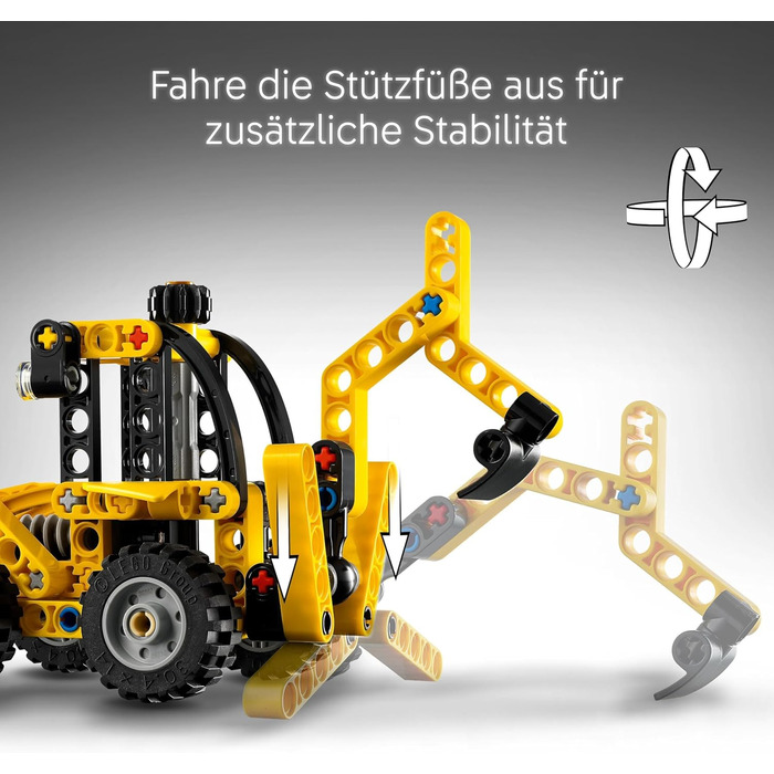 Екскаватор-навантажувач LEGO Technic, набір конструкторів для хлопчиків і дівчаток від 7 років, транспортний засіб, розвиваюча ігр