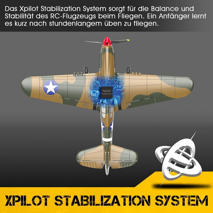 ГГц 4-канальний пульт дистанційного керування RTF з 2 батареями, RC Airplane Beginner 4CH RC Plane RC Glider Toy для початківців,