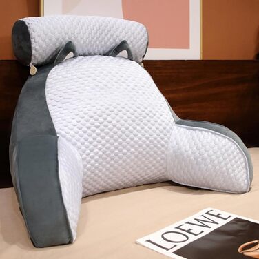 Подушка для спини Yagerod для ліжка, XXL подушка для підтримки спини, велика подушка для читання Viroxa 70x50 см з підлокітниками, знімна наволочка, забезпечує підтримку спини, для читання, перегляду телевізора, зустрічей, відпочинку (A, 60 x 40) A 60 x 4