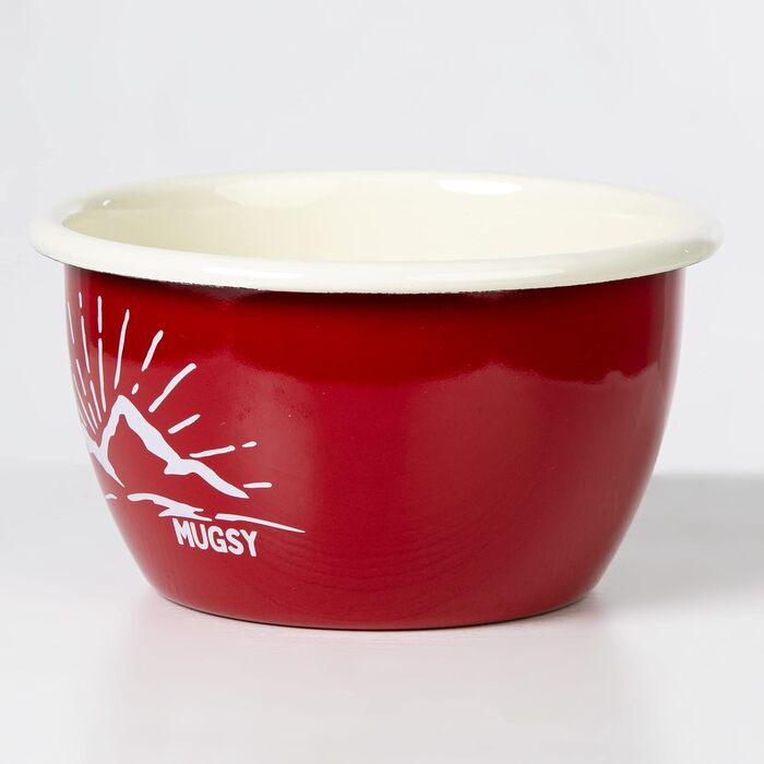 Емальована миска MUGSY, червона запіканка, гірський дизайн, емальований посуд, форма для духовки, для кемпінгу та активного відпочинку