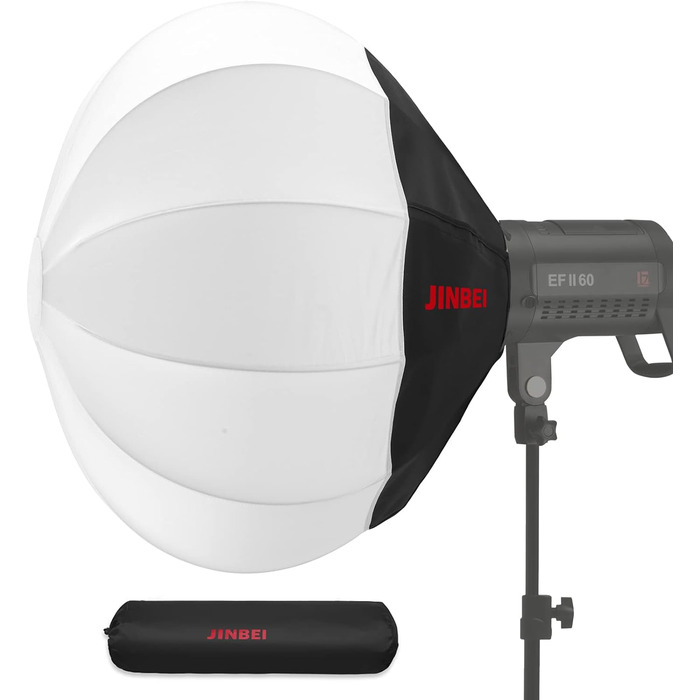 Ліхтар JINBEI 56 см Softbox з м'яким світлом Швидке зняття за одну операцію Кронштейн Bowens для ліхтаря Softbox, сумісний з JINBEI EF-120Bi, EF-120, EF-80Bi, EF-80Bi, EF-80