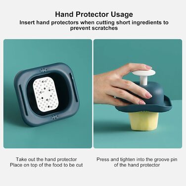 Подрібнювач овочів Tyenaza, багатофункціональний подрібнювач сиру, ручний подрібнювач сиру із захисним кожухом для рук для зливу подрібнених овочів для зберігання