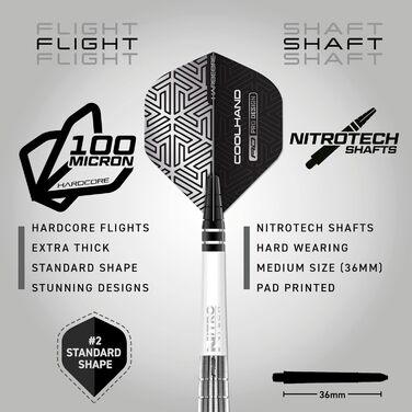 Набір дротиків RED DRAGON Luke Humphries TX Series Premium Tungsten Steeltip з льотками та древками 22g TX1