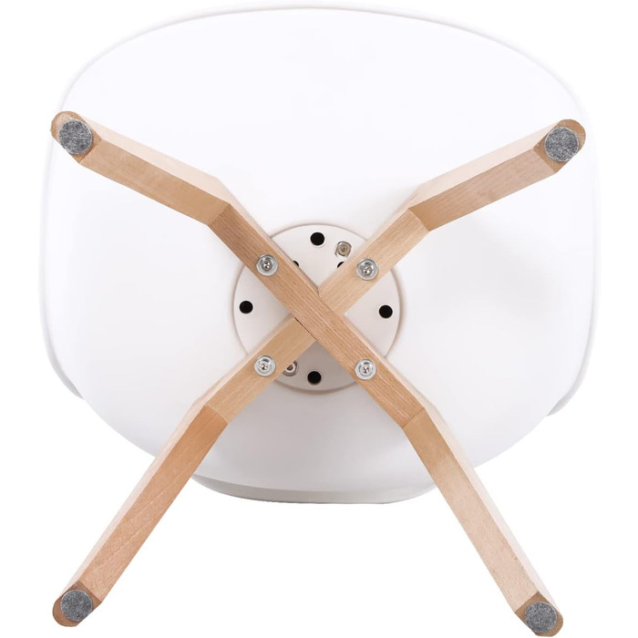 Круглий обідній стіл HJ WeDoo з 4 стільцями, кухонний стіл 90 см та комплект із 4 обідніх стільців, обідній гарнітур, комплект сидінь для кухні та вітальні (білий стіл 4 білі стільці) Обідній стіл 90 см білий, 4 білі букові стільці