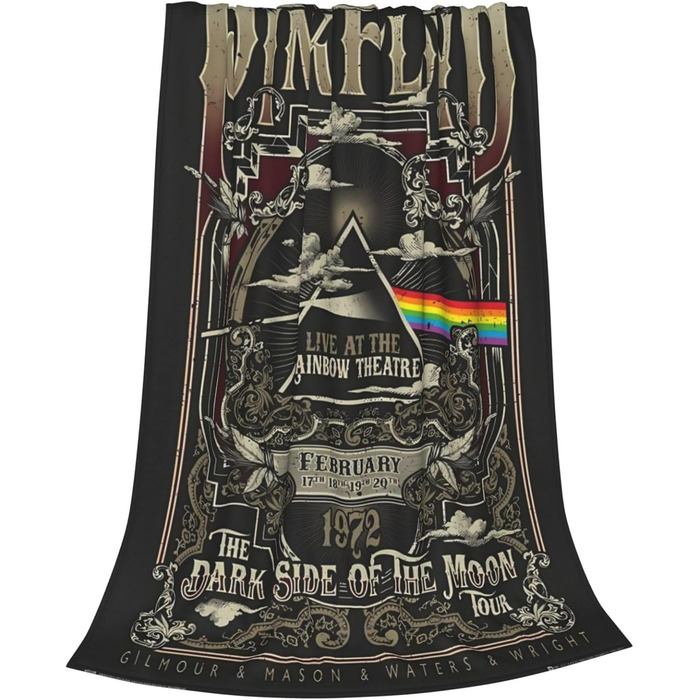 Флісова ковдра Pink Rainbow Floyd, легка, ультрам&39яка ковдра з мікрофібри для дивана, кушетки, ліжка, кемпінгу, подорожей суперм&39яка, затишна ковдра з мікрофібри, 203,2 x 152,4 см (як на фото 80&39x60&39)