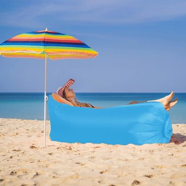 Надувний диван, шезлонг для кемпінгу, водонепроникний кемпінговий диван із захистом від протікання, портативний надувний диван для використання на свіжому повітрі, вечірок та подорожей (синій)