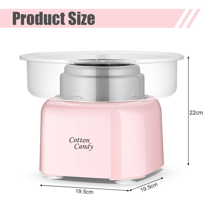 Машина для виробництва солодкої вати для дому, машина для виробництва солодкої вати з великою мискою, машина для солодкої вати потужністю 500 Вт для вечірки, проста в експлуатації та легка чистка