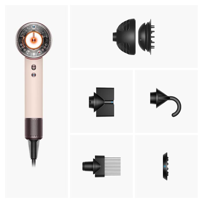 Фен Dyson Supersonic Nural CurlyCoily для кучерявого та спіралеподібного волосся (Ceramic Pink/Rosgold)