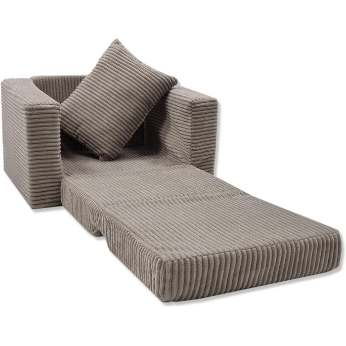 Розкладне дитяче крісло Odolplusz Дитячий диван, міні-крісло, дитяче крісло, затишне крісло Дитячі меблі для дитячих кімнат (Бежевий вельвет)