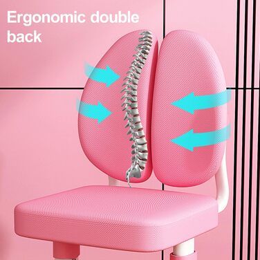 Дитячий комплект письмового столу та стільця Worparsen, регульована висота, візерунок космонавта, шкільна парта з полицею та великими шухлядами, дитячий стіл для хлопчиків та дівчаток від 3 років (рожевий) рожевий