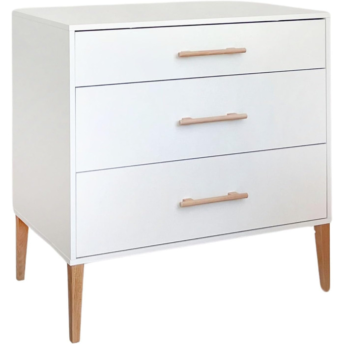 Пеленальний столик ATB ILA - 101 x 85 x 75 см - Повний комплект для дитячої кімнати - Функціональні меблі - Зручний пеленальний столик для немовлят з шухлядами (білий)