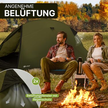 Намет EXPLORER Dakota на 1-2 особи, малий розмір у спорядженні, надлегкий, для подорожей на велосипеді або мотоциклі, 1-2 особи, водяний стовп 3000 мм, з окремим внутрішнім наметом, водонепроникним підлоговим покриттям, для піших прогулянок, трекінгу, кем