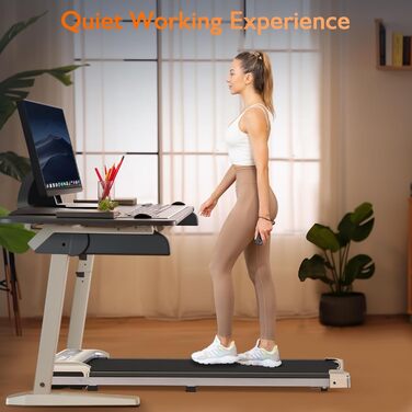 Складана бігова доріжка для домашнього використання, біговий майданчик 3-в-1 з нахилом та безпечною ручкою, 1-6 км/год, бігова доріжка під столом для дому та офісу, пульт дистанційного керування, світлодіодний дисплей, чорний/сріблястий