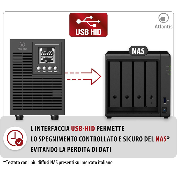 ДБЖ Atlantis A03-OP1502P PRO PRO UPS OnLine Сервер з подвійним перетворенням чистої синусоїди 1500 ВА 1350 Вт, вежа, РК-дисплей, USB, послідовний RS-232, 4 виходи IEC, слот SNMP, 3x12V-9Ah