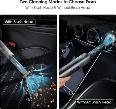 Автомобільний пилосос VSGO, електричний очищувач повітря з потужністю всмоктування 17000 Па, портативний міні-пилосос 5-в-1, час р