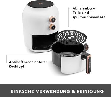 Аерофритюрниця Karaca Multifry, фритюрниця, легке очищення, енергозбереження, здорове смаження, 3,5 літра, білий 1350 Вт