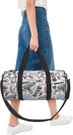 Спортивна сумка-мішок для подорожей, перукарські аксесуари, з принтом, сумка на ніч, чорна, універсальний розмір, дорожня сумка