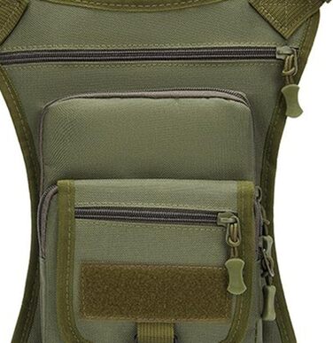 Поясна сумка Fenteer, повсякденна сумка, регульована сумочка, водонепроникна сумка для ніг, сумка для риболовлі для подорожей на природі, для дорослих, суцільно-зелена