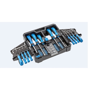 Набір викруток та біт, 63 пр. HOEGERT SL/PH/PZ/TORX/HEX (HT1S105)