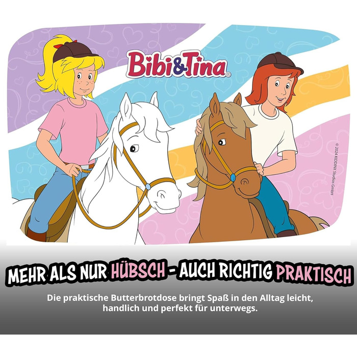 Ланчбокс Bibi & Tina з нержавіючої сталі, 20x14,5x6,5 см, герметичний, з кришкою, для друзів-вершників