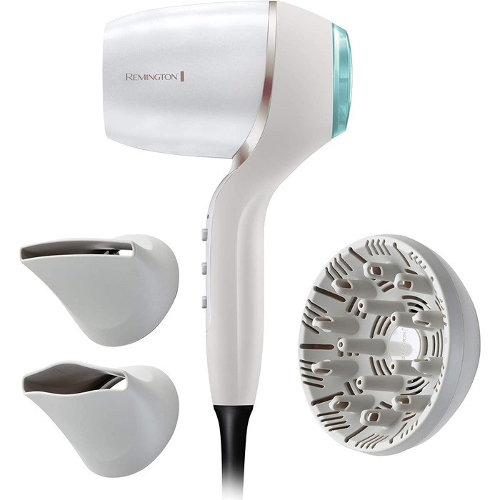 Фен Remington Ionen Hydraluxe Pro (2200 Вт, 160 км/год, 2 насадки для стайлінгу, сенсор Hydracare)