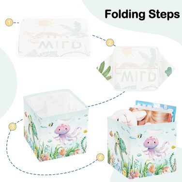 Коробка для зберігання 30 см, 3 шт. и, кошик для зберігання морських тварин, дитячий складний куб-органайзер для зберігання океанічних акул, черепах, іграшок, книг, одягу, медуз