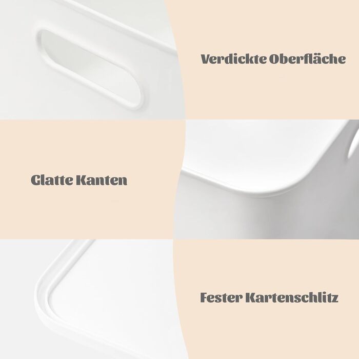 Л 25 л, 6 великих пластикових білих контейнерів для зберігання, кошики, скриня для іграшок з кришкою та ручкою, контейнер-органайзер для дітей, дитячої кімнати, полиць, ігрової кімнати, спальні, офісу, шафи, дому (4XL 2 л), білий колір, 4 XL 2 л, 12