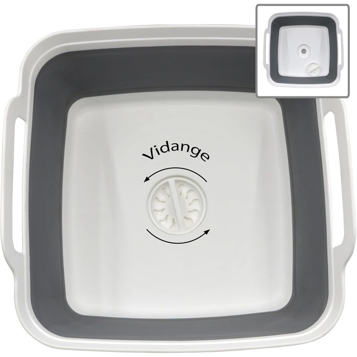 Висувна миска Cao 9 літрів для дорослих унісекс сіро-біла 30,5 x 30 см - В 20 см (розкрита) - В 7 см (складена)