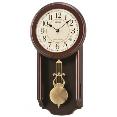 Настінний годинник Seiko з маятником, чорне дерево, QXH063B