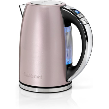 Чайник Cuisinart Multi-Temp 1,7 л | Рожевий | Швидке кип’ятіння 3000 Вт | Регульована температура 85–100°C | Бездротова база 360° | Нержавіюча сталь