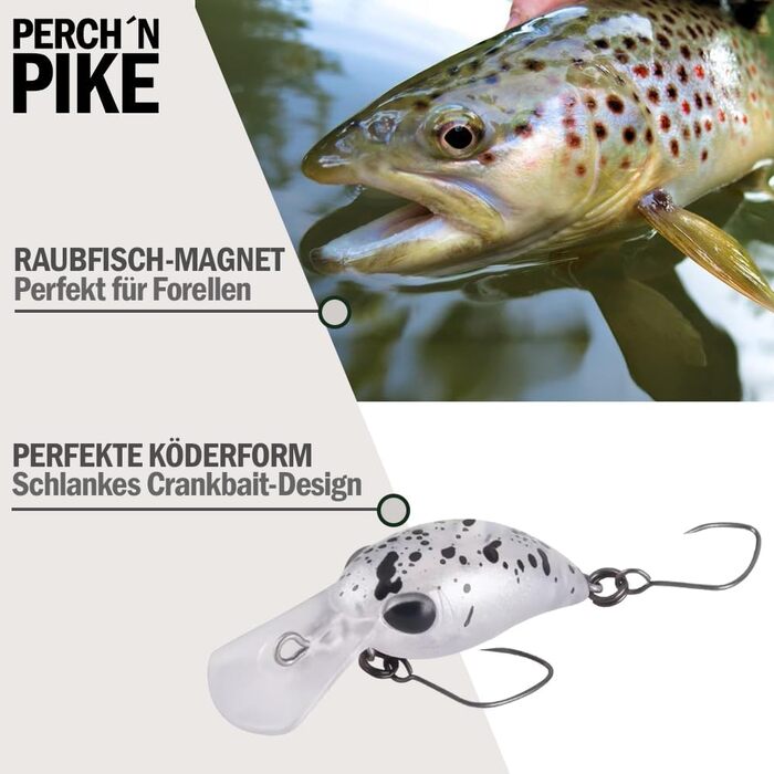 Набір з 5 приманок для форелі з коробкою для снастей, 3,2 см міні-воблери 3,2 г, штучні приманки для форелі та окуня, рибальські аксесуари різних кольорів для рибалок-хижаків, набір 1 - 3,2 г/3,2 см