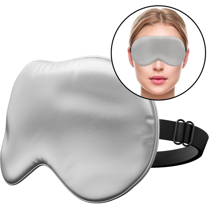 Маска для очей Liebesfreunde зі 100 натурального шовку - зручна та м&39яка - жіноча та чоловіча маска для сну - із зав&39язаними очима, сіра