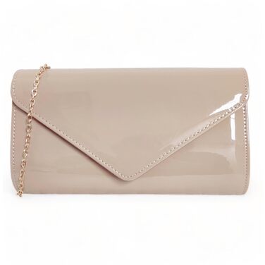 Клатч/Сумочка лакована для нареченої, весілля, вечірки, середнього розміру, колір нюд