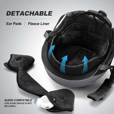 Комплект лижного шолома та окулярів Odoland, шолом для сноуборду та окуляри для сноуборду для жінок, чоловіків та дітей, лижні окуляри із захистом від ультрафіолету 400, стійкі до вітру, окуляри для сноуборду для катання на лижах та альпінізму, розмір L (