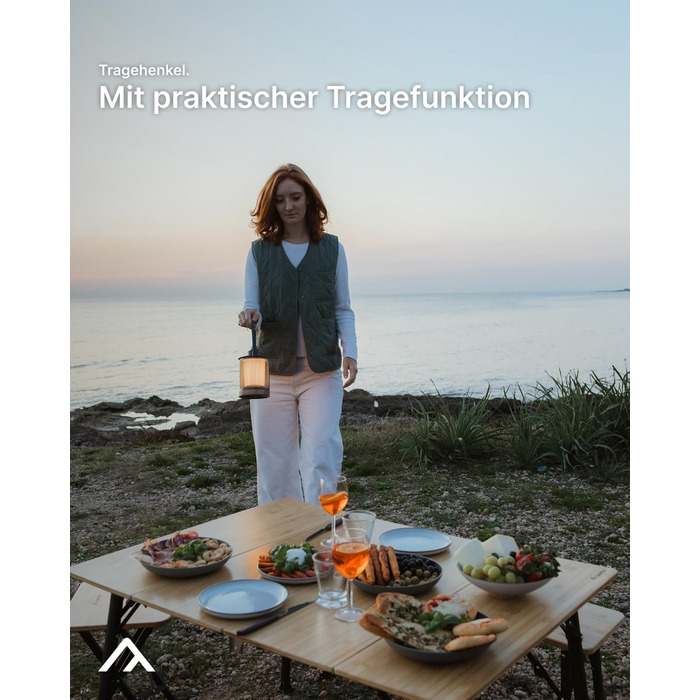 Світлодіодний кемпінговий світильник qeedo Lucia, акумуляторний (USB, батарейка типу АА або акумуляторна батарея), плавне затемнення, настільний світильник для кемпінгу на відкритому повітрі, темно-синій