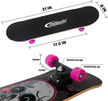 Повний комплект скейтборду Nattork 31 дюйм