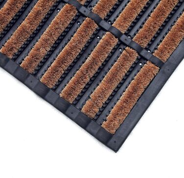 Килимок для дверей Coco&Coir преміум-класу з кокосу Кокосовий килимок з нековзним ПВХ Вхідний килимок Для використання всередині та зовні приміщень 45 x 75 см (прямокутний)