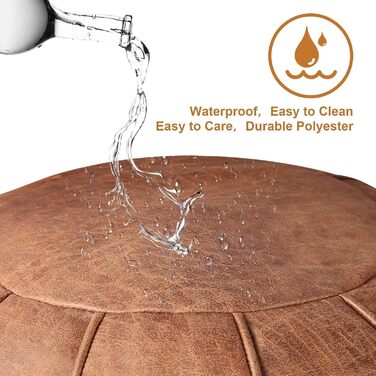 Пуф Louis Donn без м&39якої круглої форми, надзвичайно м&39який чохол для пуфа ручної роботи зі штучним декором, рішення для зберігання, підставка для ніг, пуф-сидіння або балконний офісний інтер&39єр (коричневий)