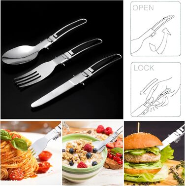 Набір посуду для кемпінгу Odoland, 10-предметний набір посуду для кемпінгу, алюмінієві кемпінгові горщики, чашки, складні столові прибори, міні-кемпінгова плита для пікніків та походів на свіжому повітрі, для 1 особи (A)