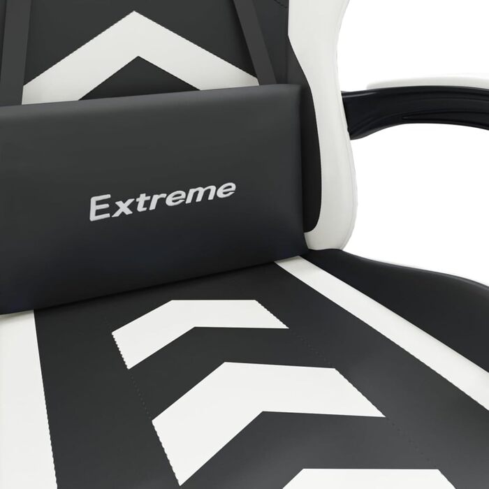 Зручне ігрове крісло з функцією масажу, штучна шкіра чорний/білий, 57,5 x 59,5 см - Для геймерів та офісної роботи Ігрове крісло Модель 349596
