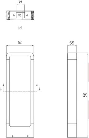 Світильник стовпчик LED Trio Reno, алюміній, антрацит, 50 см (520760142)