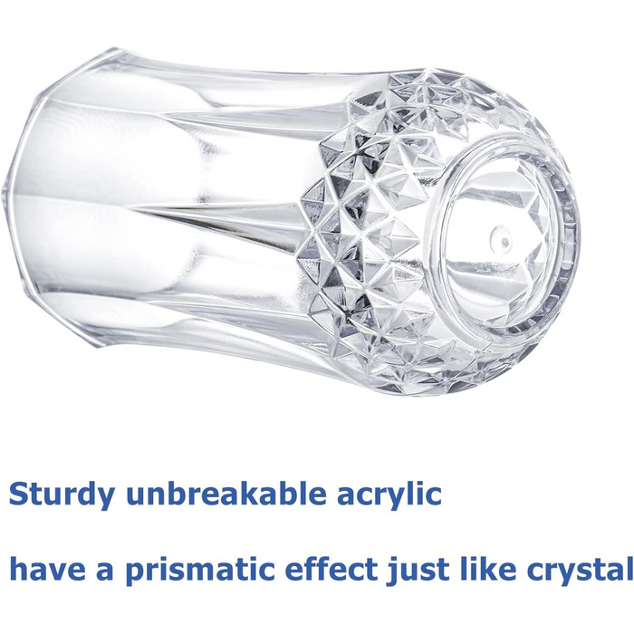 Пластикових склянок хайбол, 10 унцій / 280 мл небитка акрилова чашка для пиття прозора старомодна тумблер для води, для коктейлів