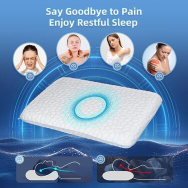 Ультратонка подушка для сну на животі 40x60 Плоска подушка для сну, охолоджувальна плоска ортопедична подушка висотою 2,25 дюйма, подушка з піни з ефектом пам&39яті для сну на животі та спині