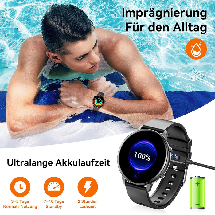 Розумний годинник Hwagol для жінок та чоловіків, 1,39-дюймовий сенсорний смарт-годинник із Bluetooth-дзвінками, годинник із понад 140 спортивними режимами, монітор SpO2, монітор серцевого ритму, монітор сну, крокомір, наручний годинник для iOS та Android,