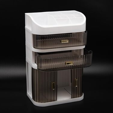 Косметична коробка для зберігання, розсувні двері, шухляда, стіл, багатофункціональна шафа для зберігання, багатошарова косметична коробка, комод (стиль A)