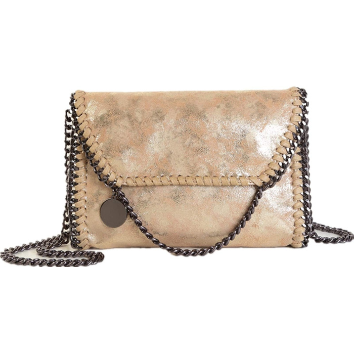 Жіноча сумка-месенджер MZBoutiques з ланцюжком, повсякденна, зі штучної шкіри (Золота)