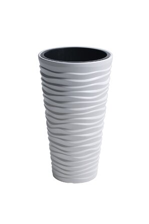 Квітковий горщик Prosper Plast DPSA400-S449 &quotПіщаний&quot, вузький, 39 x 75 см, білий