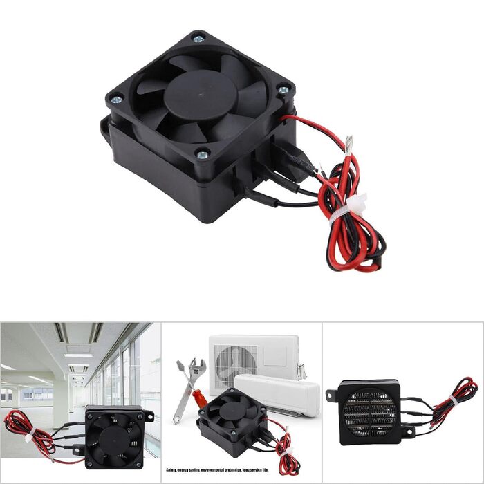Повітряний нагрівач з вентилятором PTC 220 В 300 Вт, нагрівач PTC 12 В, електричний нагрівач PTC з постійною температурою 12 В (вентилятор 12 В 300 Вт)