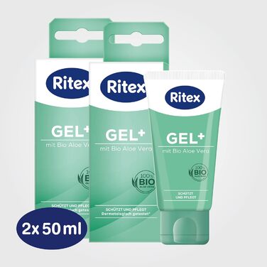 Лубрикант на водній основі Ritex Gel+, з органічним алое вера, 2 x 50 мл